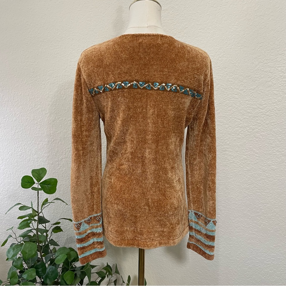 Soft Surroundings Chenille Zip Front Sweater - Picture 4 of 8